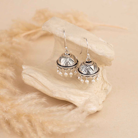 Oxidised Silver Jhumka