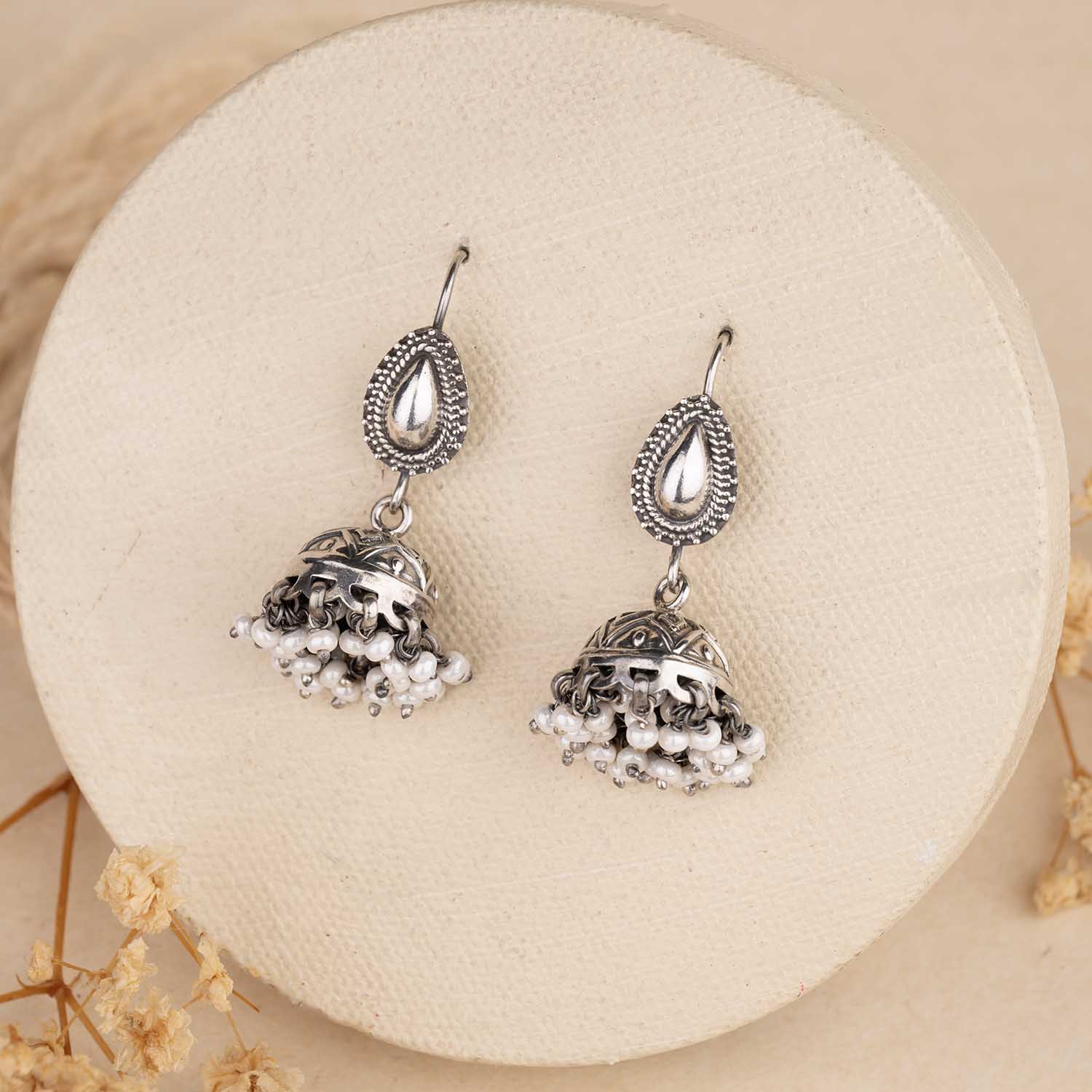Oxidised Silver Jhumka