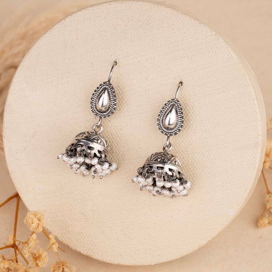 Oxidised Silver Jhumka