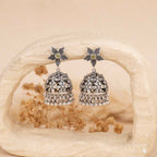 Silver Floral Jhumka