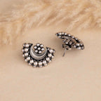 Oxidised Moon Silver Earrings