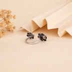 Silver Oxidised Mndala Ring