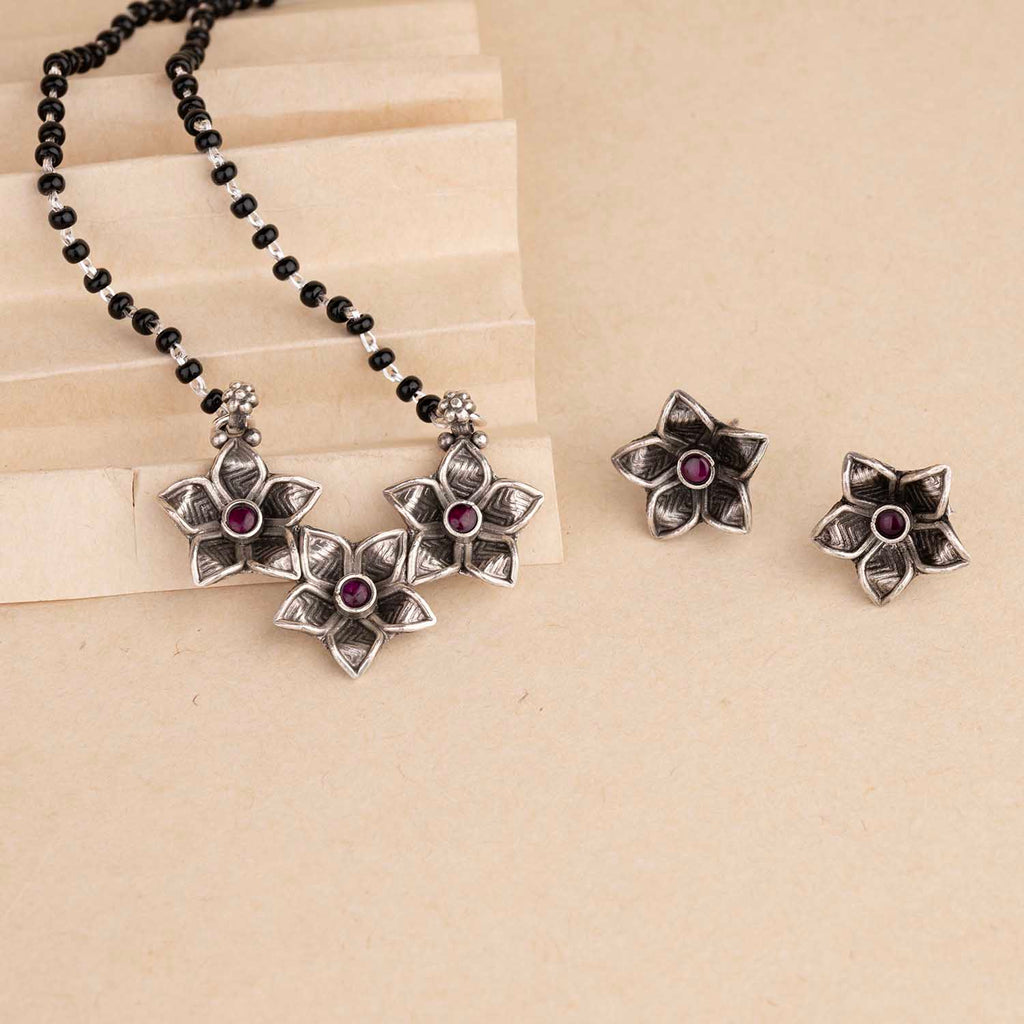 Oxidised Mangalsutra with Earrings