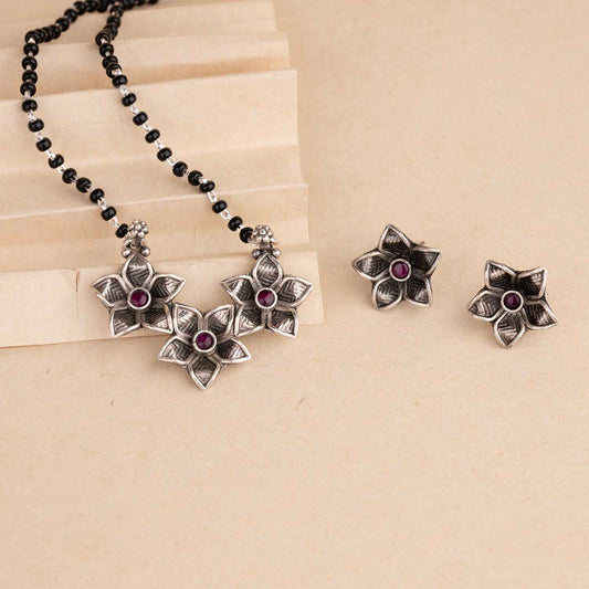Oxidised Mangalsutra with Earrings