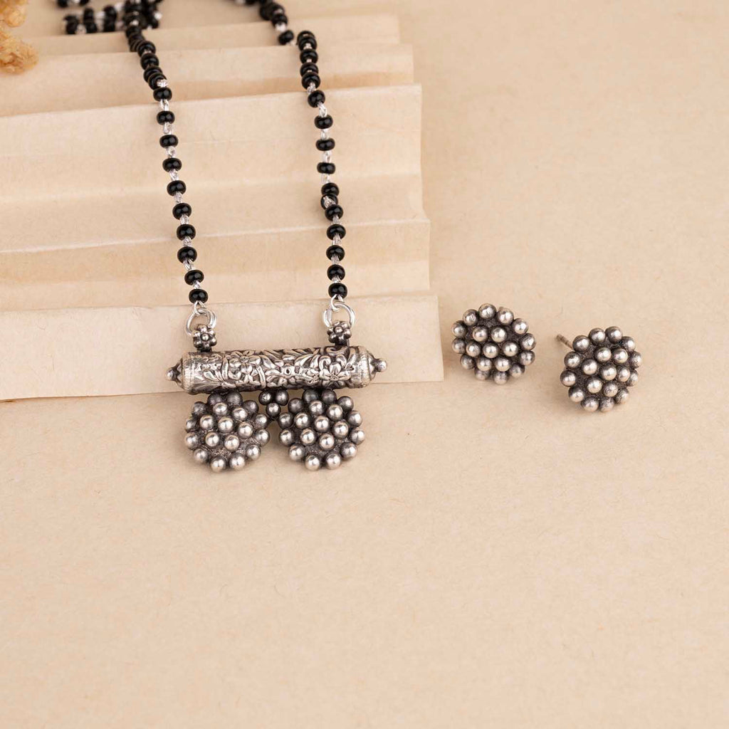 Oxidised Mangalsutra with Earrings