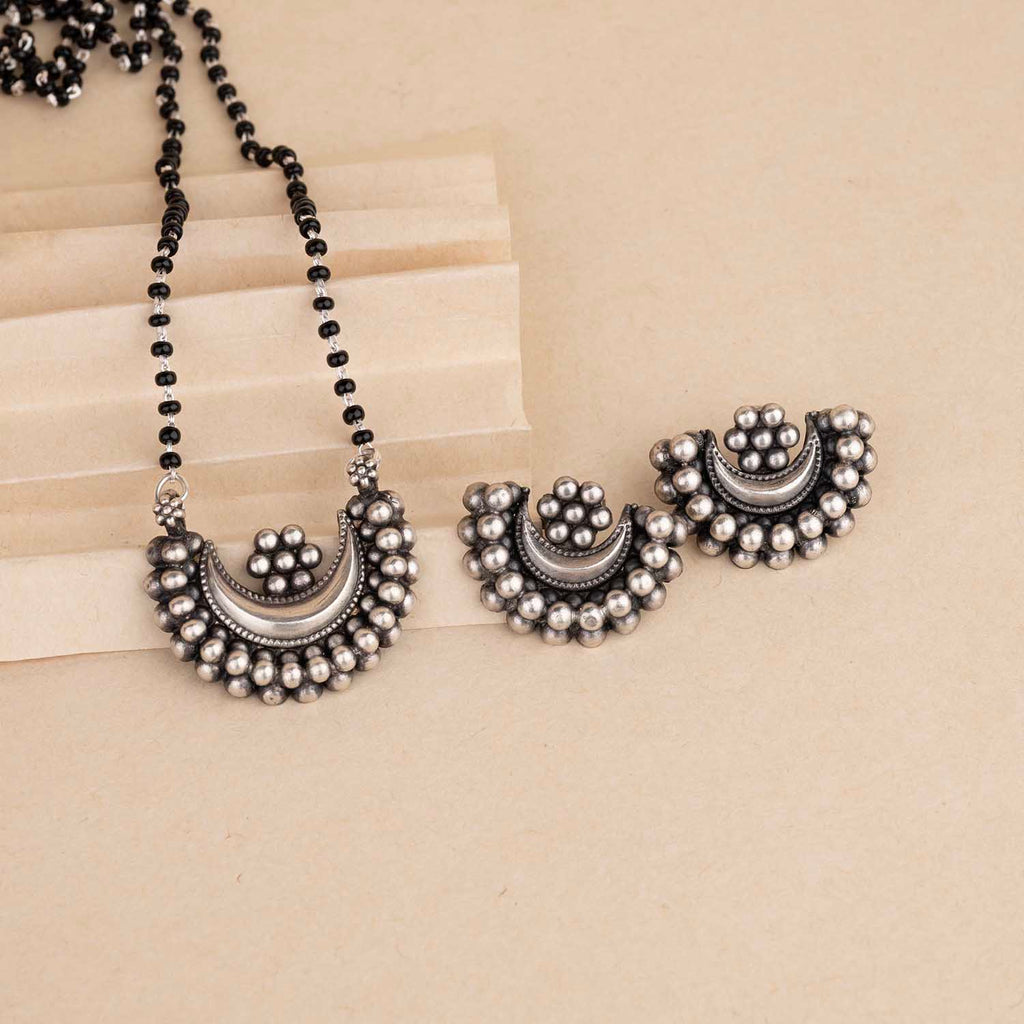 Oxidised Mangalsutra with Earrings
