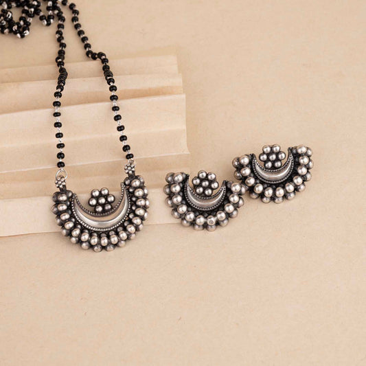 Oxidised Mangalsutra with Earrings