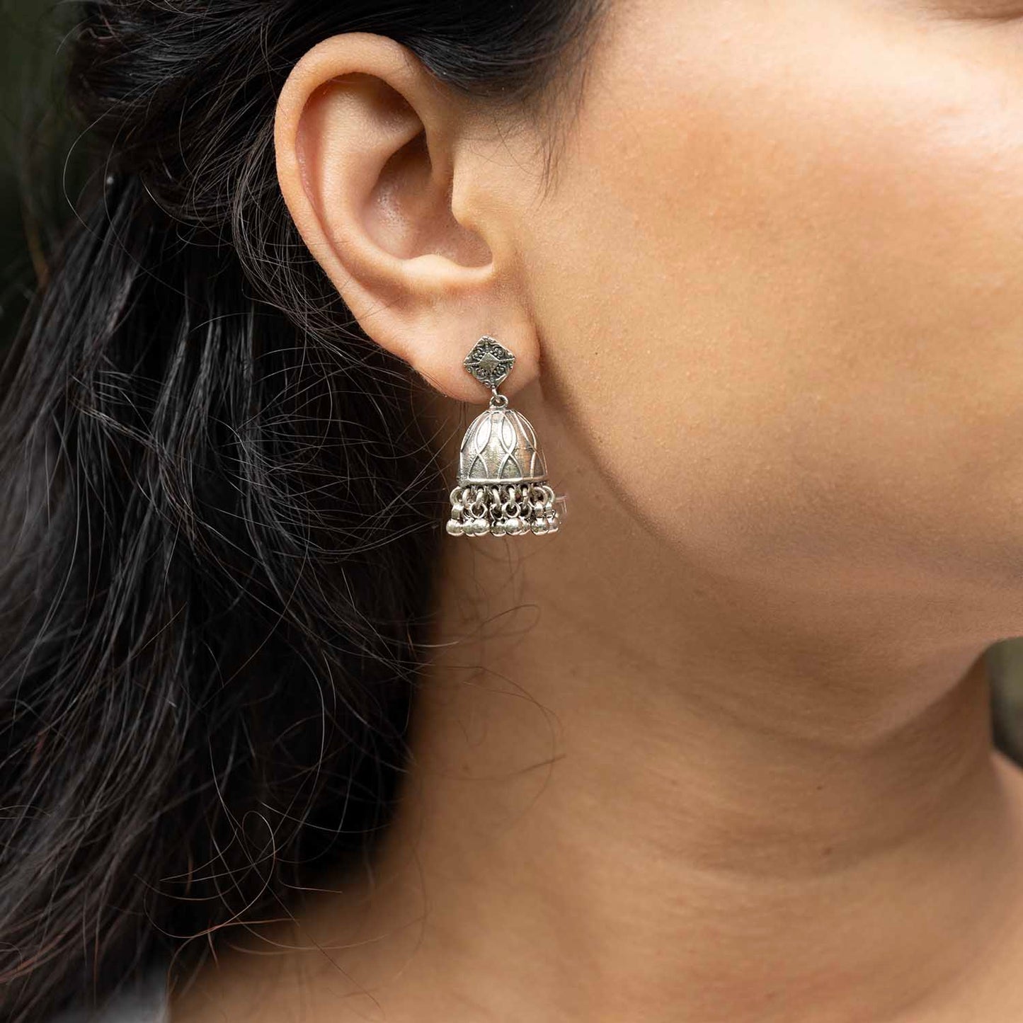 Silver Jhumka