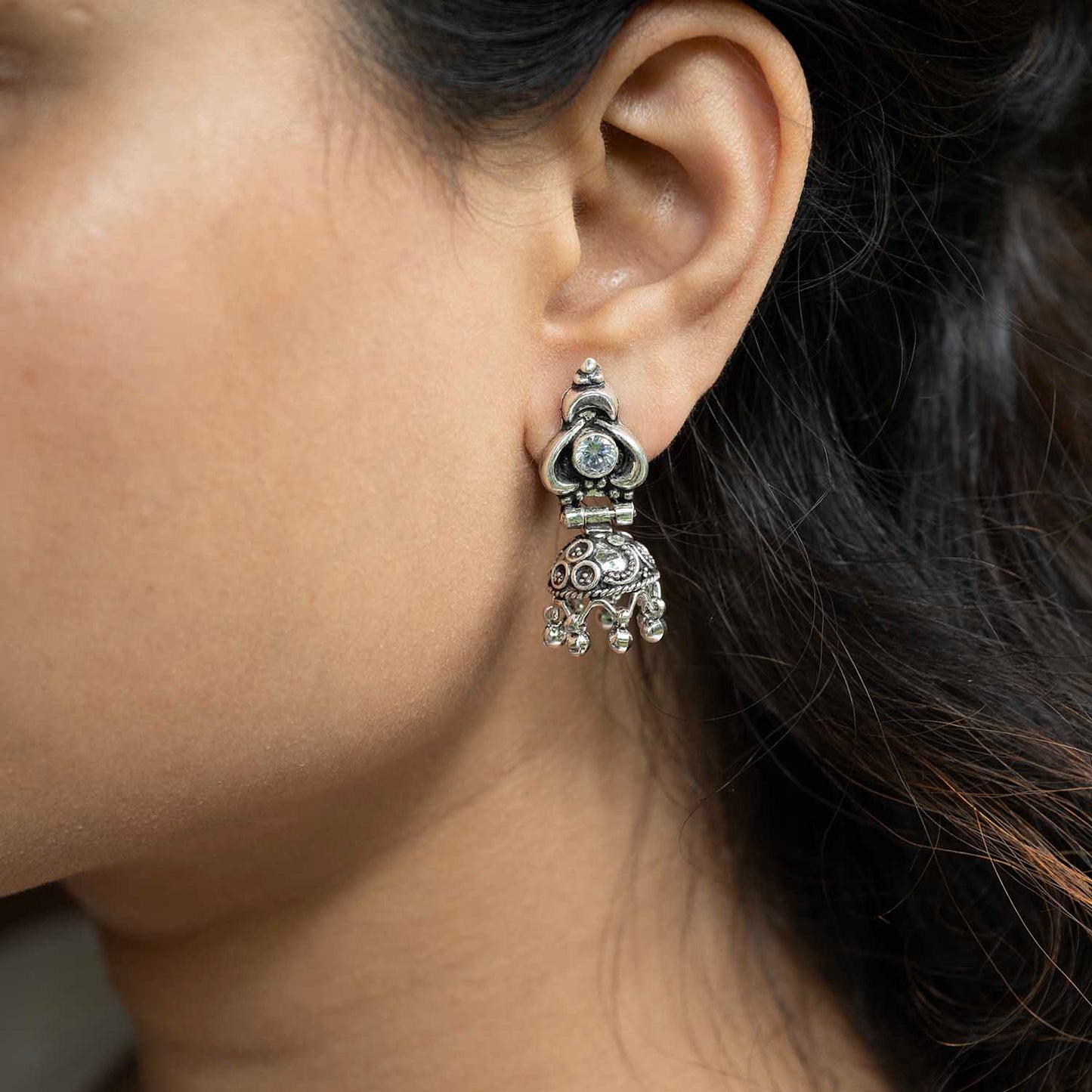 Silver Jhumka