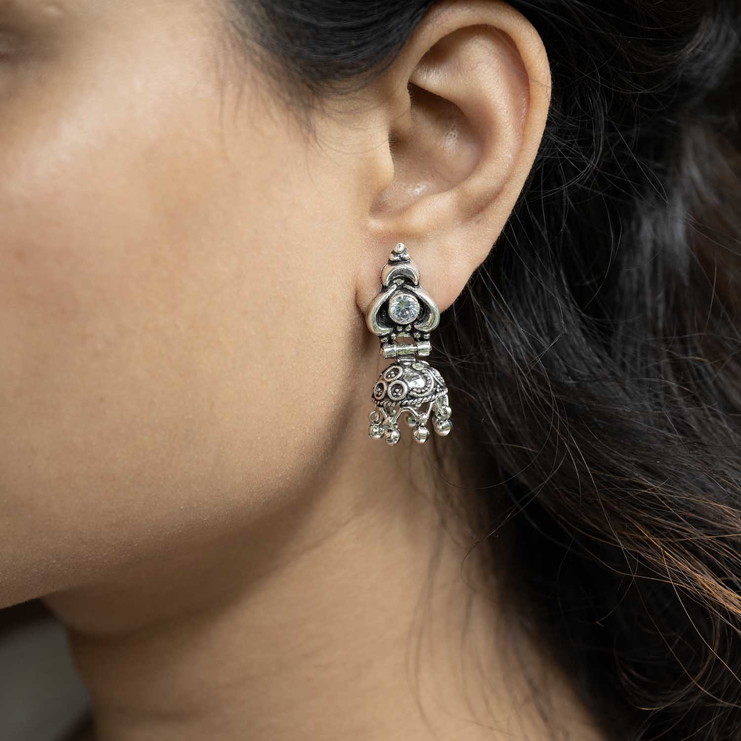 Silver Jhumka