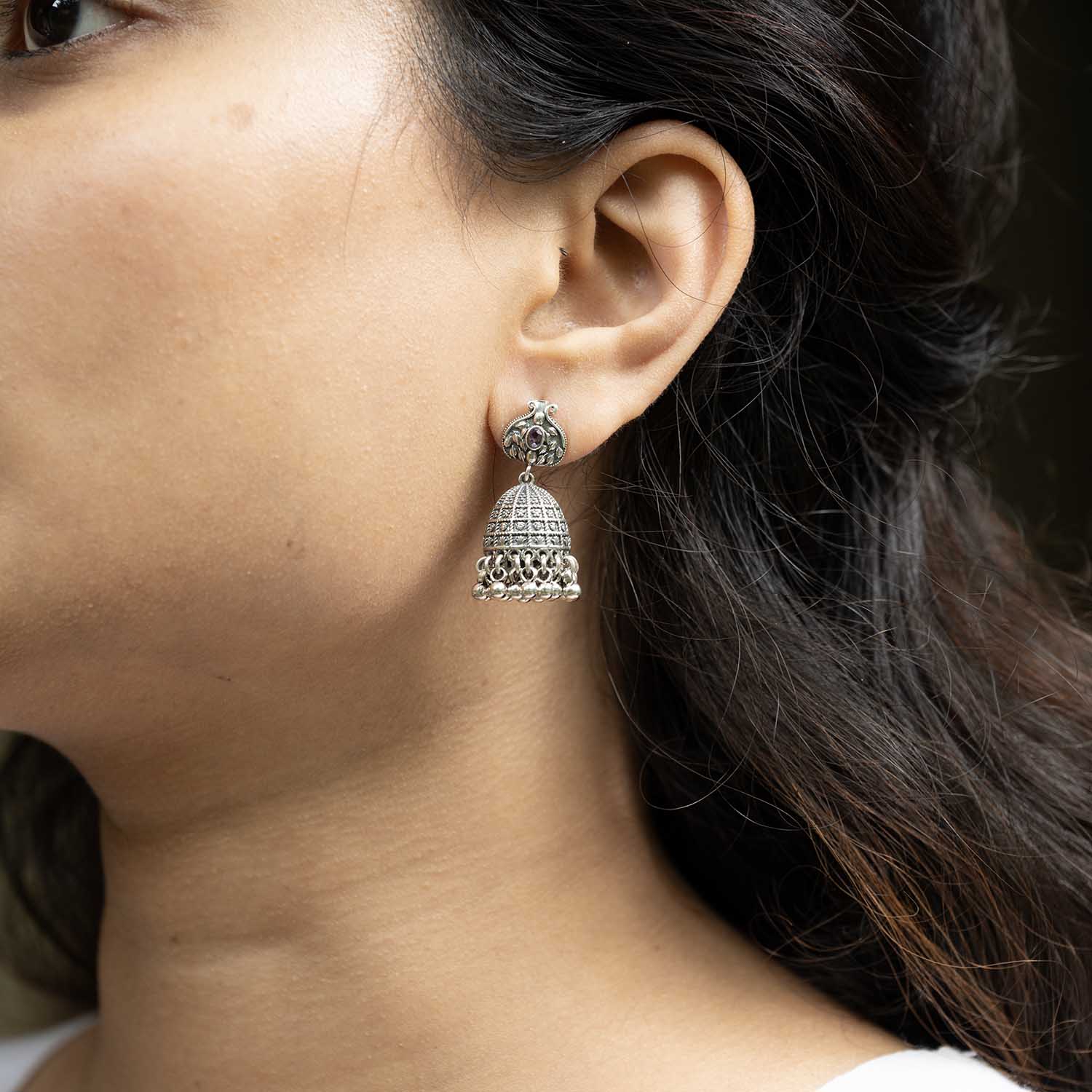 Silver Jhumka