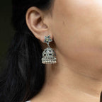 Silver Floral Jhumka