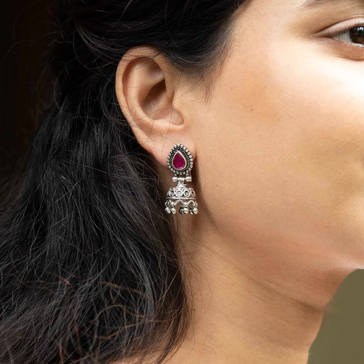 Silver Jhumka
