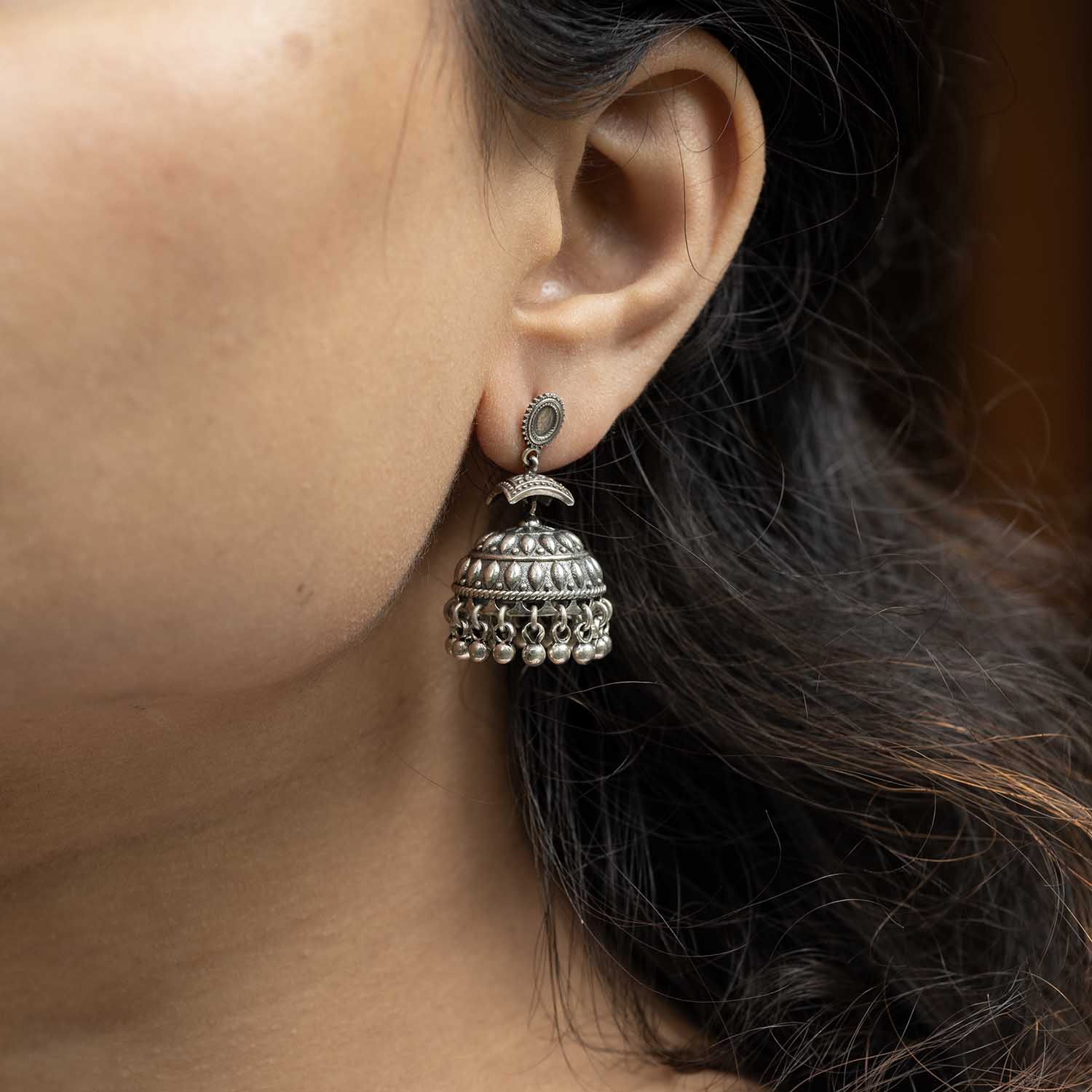 Silver Jhumka
