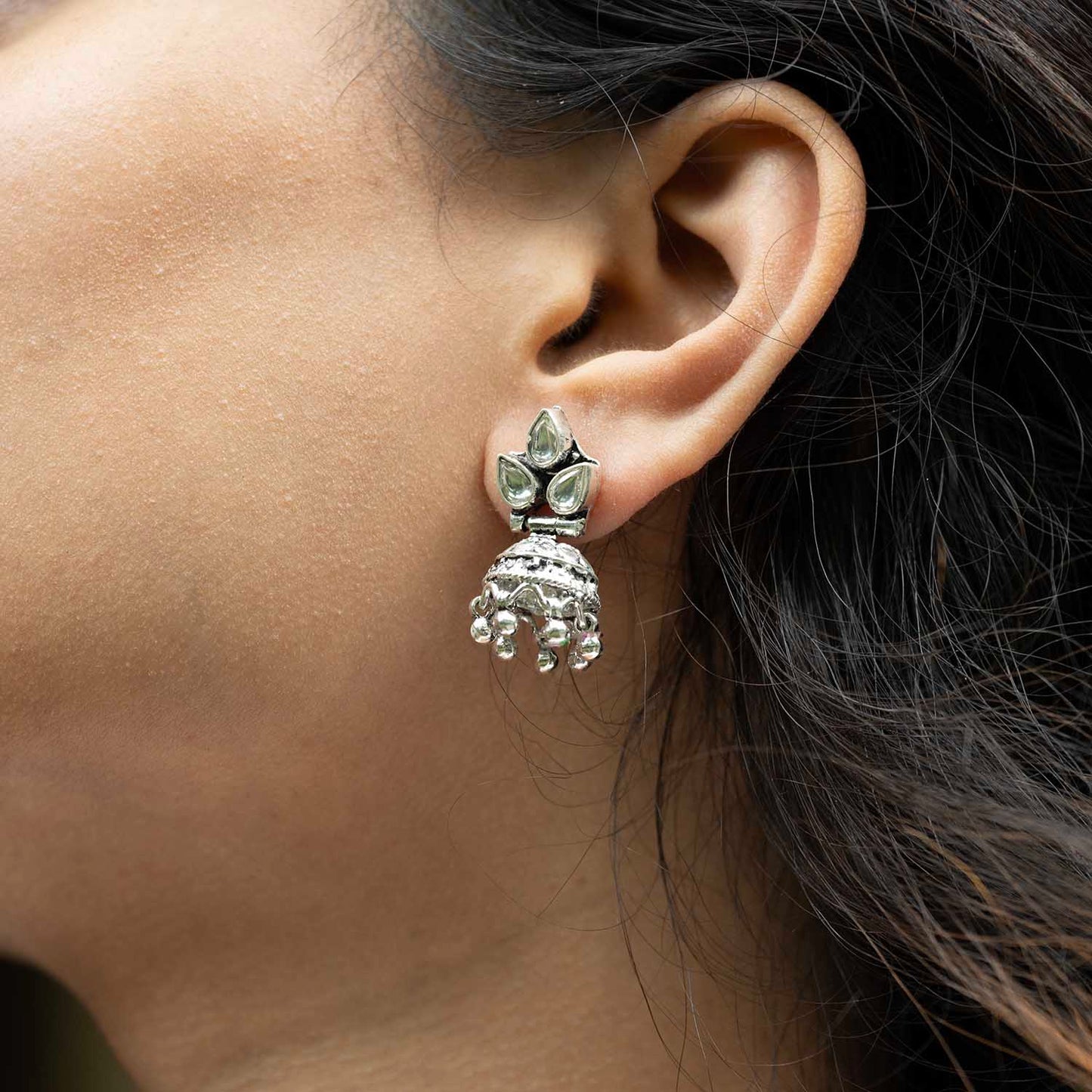 Silver Jhumka