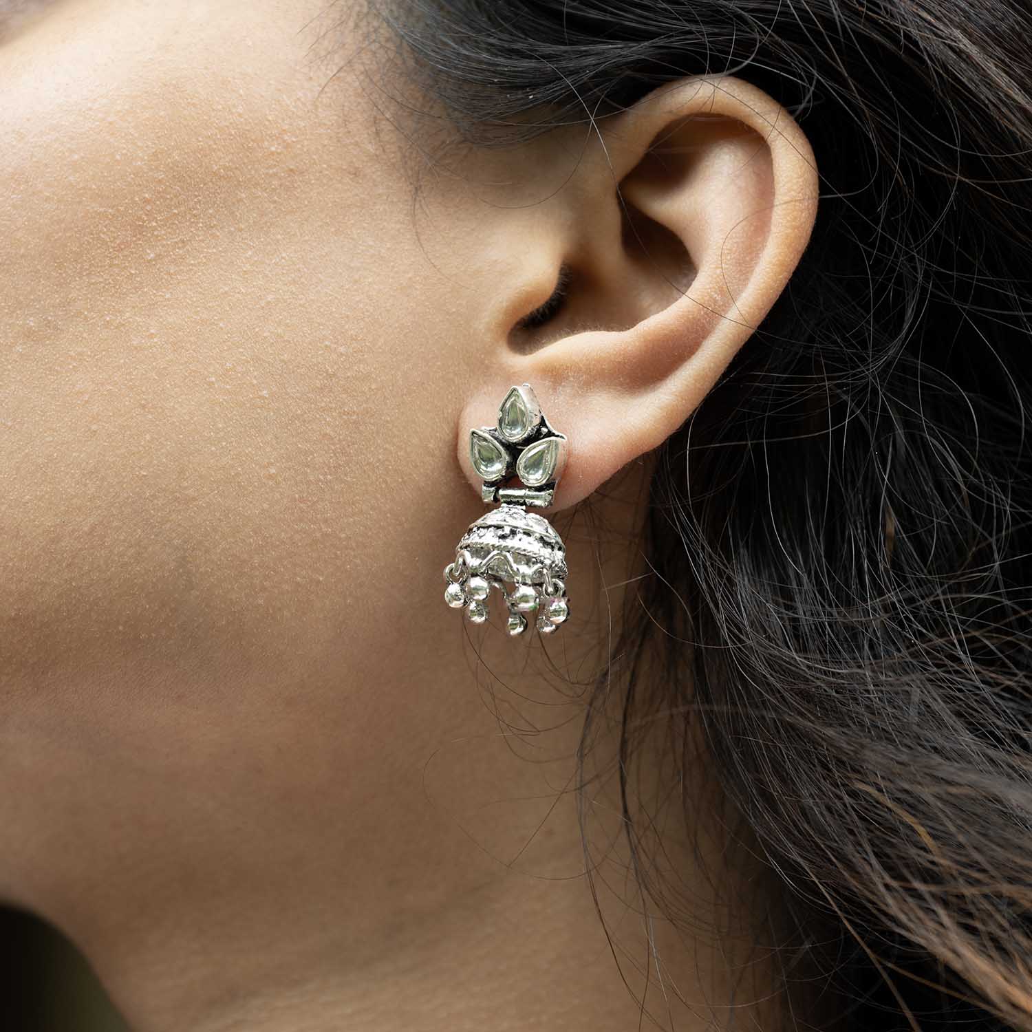 Silver Jhumka