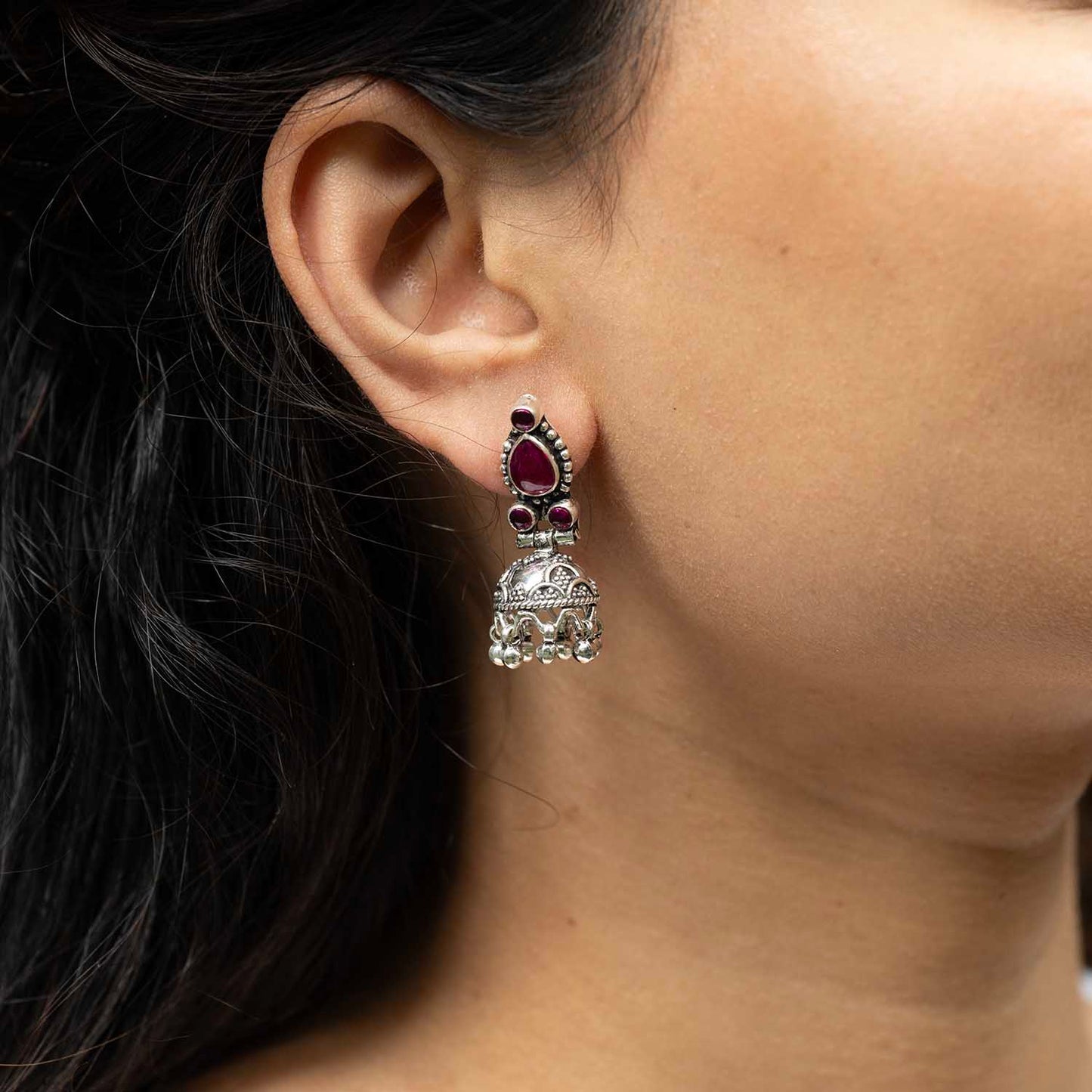 Silver Jhumka