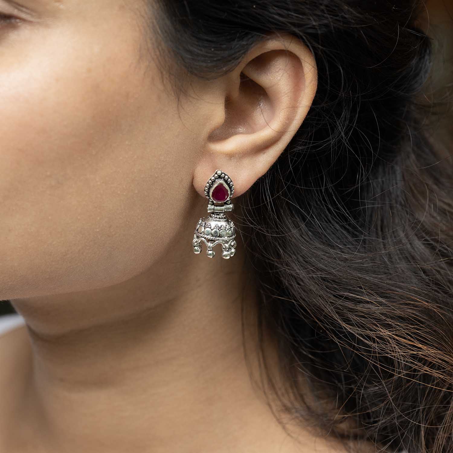 Silver Jhumka