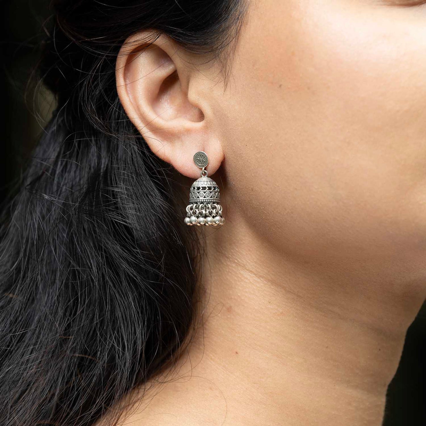 Silver Jhumka