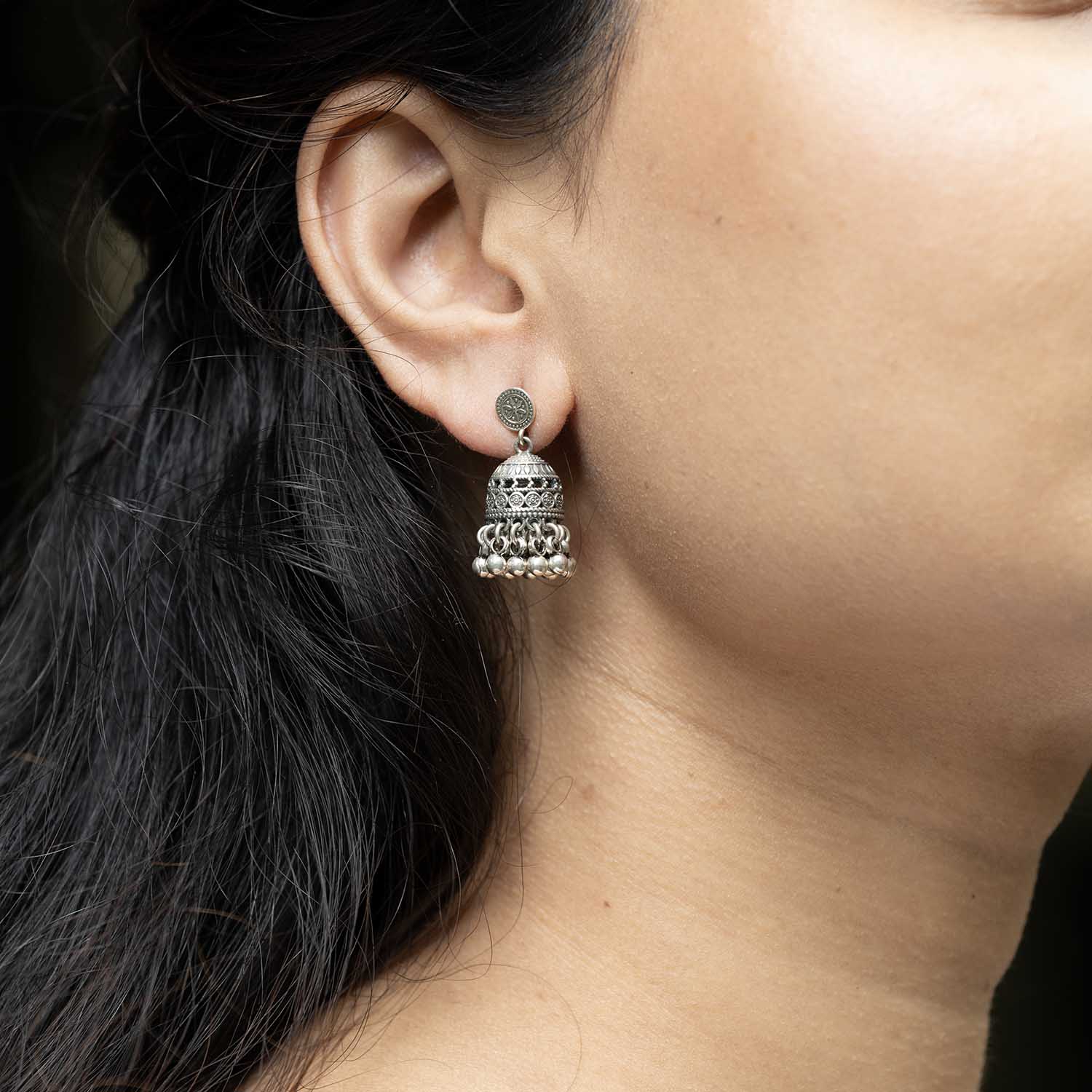Silver Jhumka