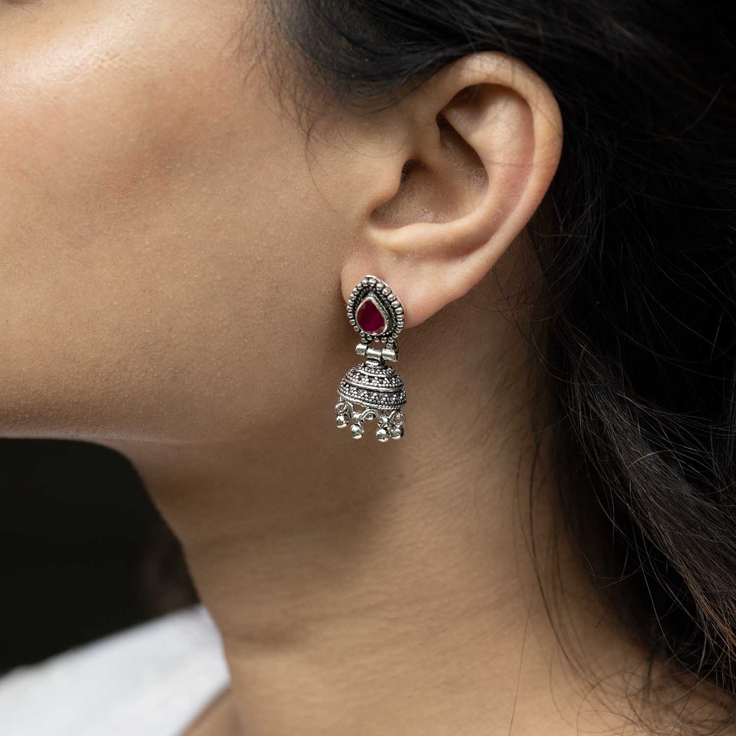 Silver Jhumka