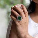 Silver Open Polki Ring