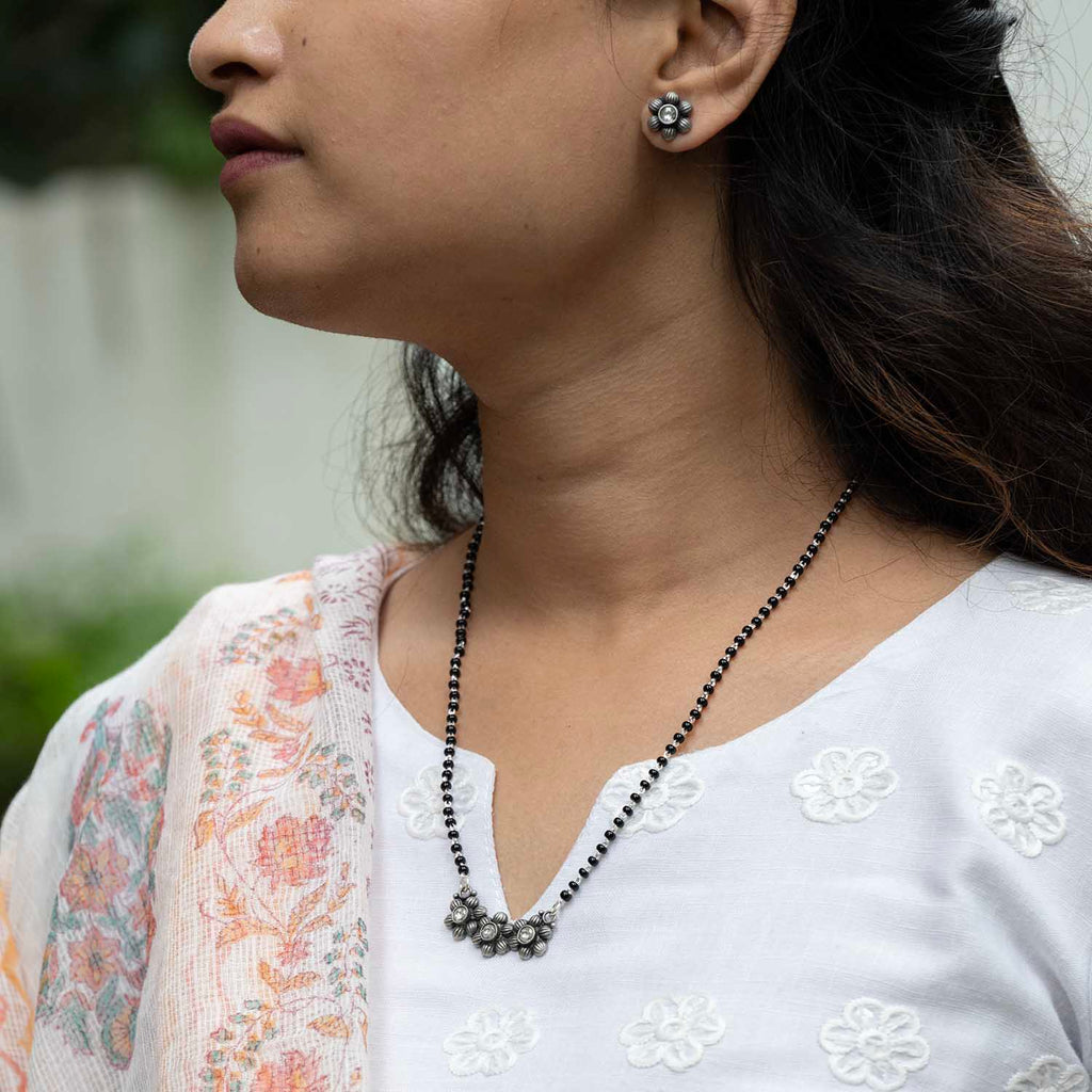 Oxidised Mangalsutra with Earrings