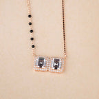 Rose Gold Square Silver Mangalsutra