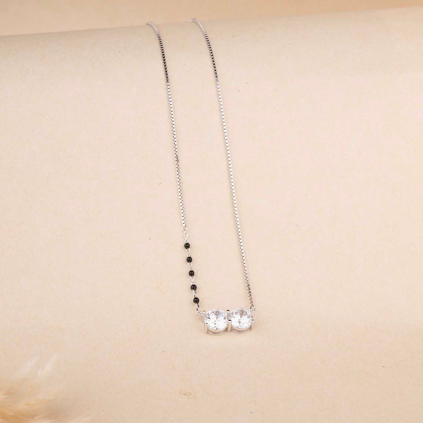 Minimal Silver  Mangalsutra