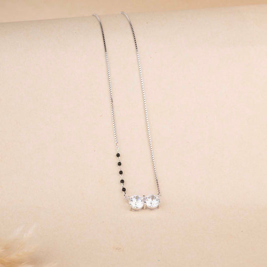 Minimal Silver  Mangalsutra