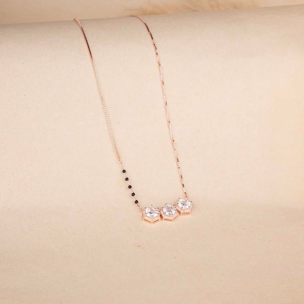 Rose Gold Hexagon Mangalsutra