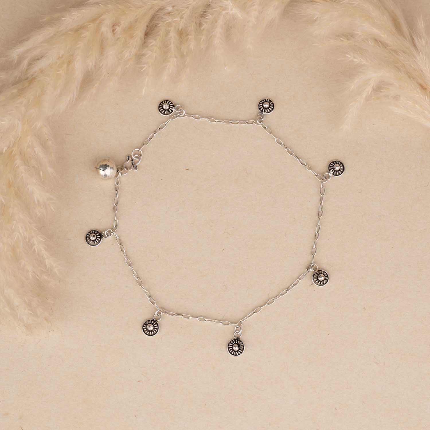 Linked Silver Anklet
