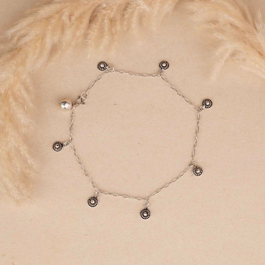 Linked Silver Anklet