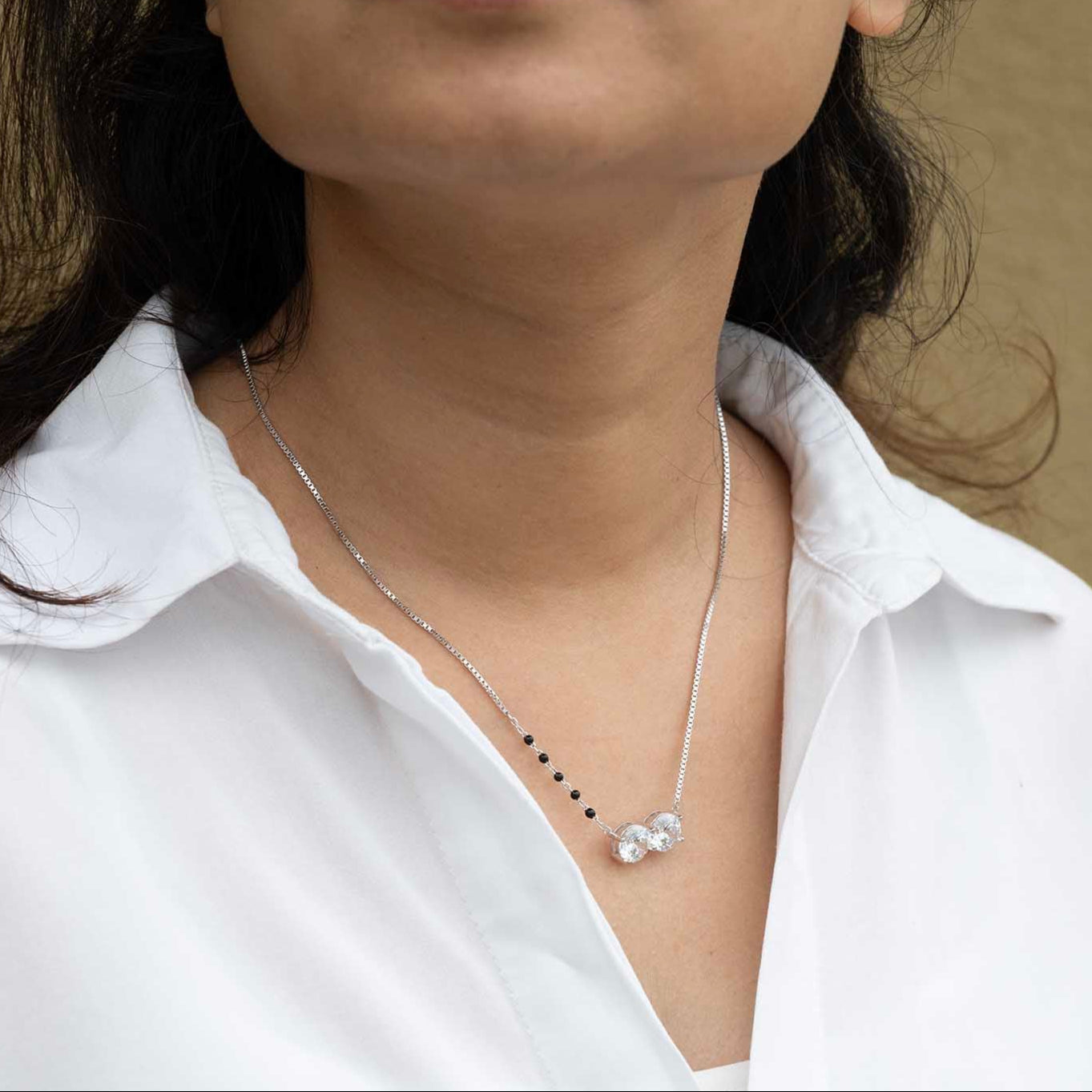 Minimal Silver  Mangalsutra
