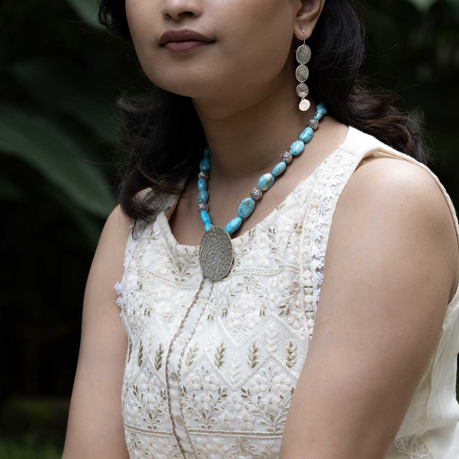Turquoise Necklace with Earrings