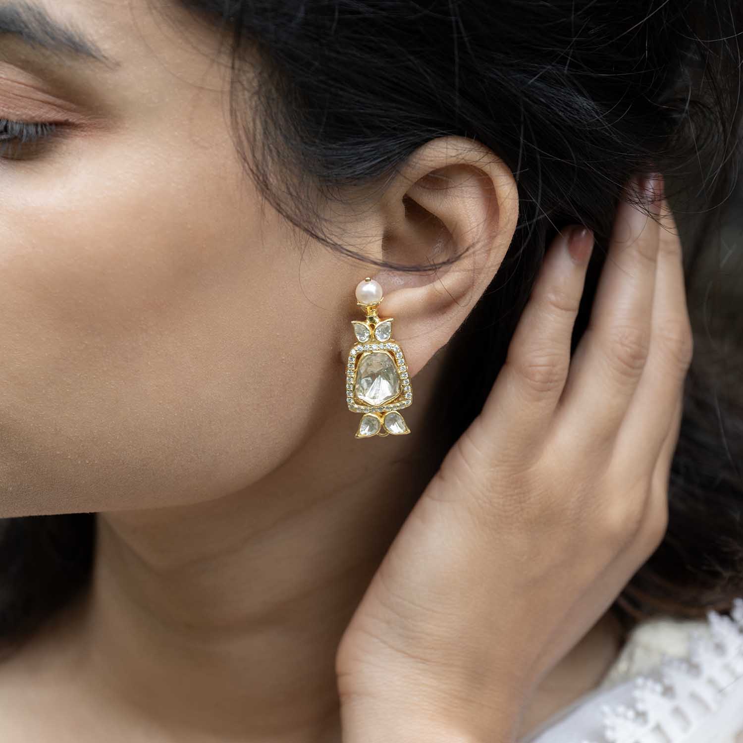 Polki Kundan Earrings