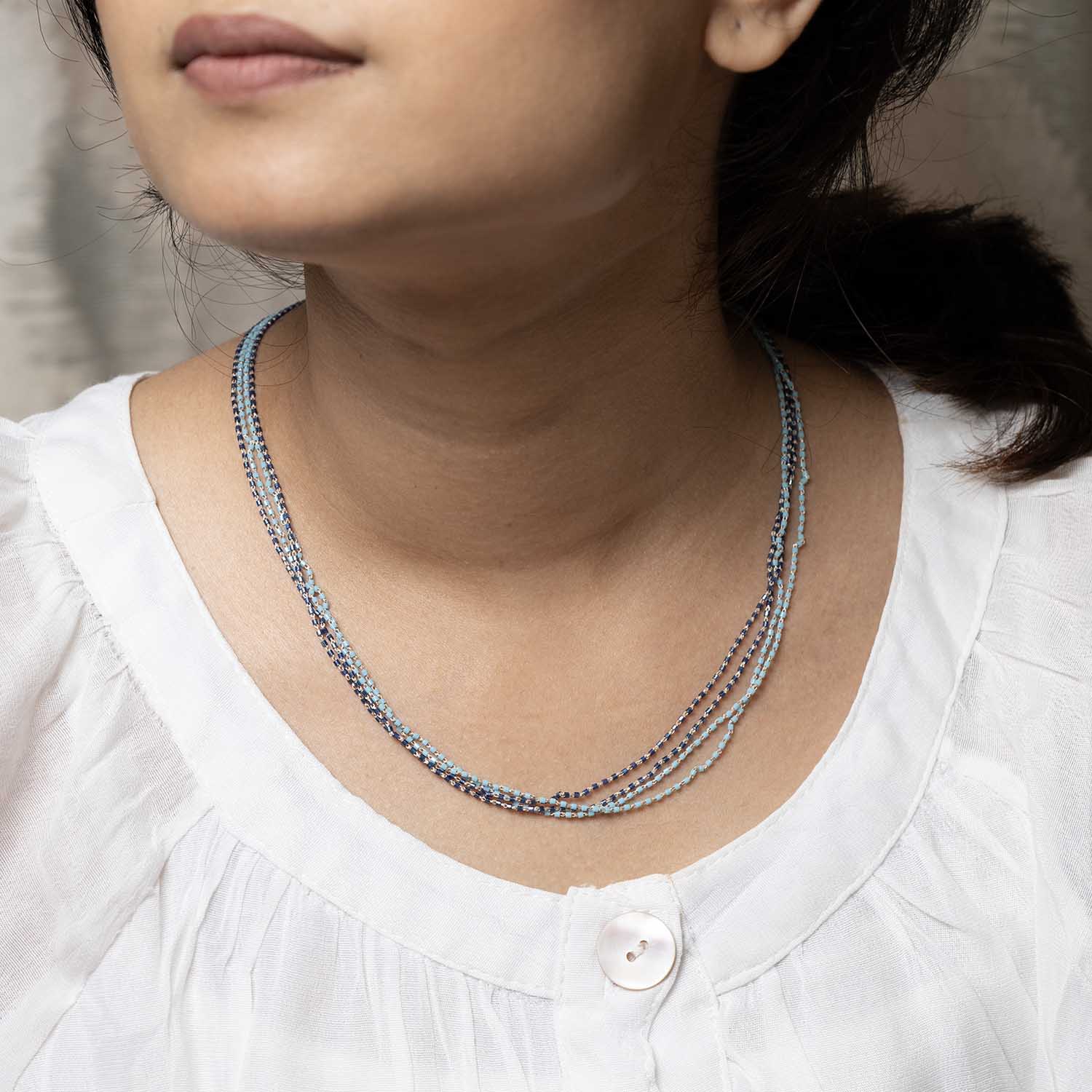 Minimal Blue Necklace