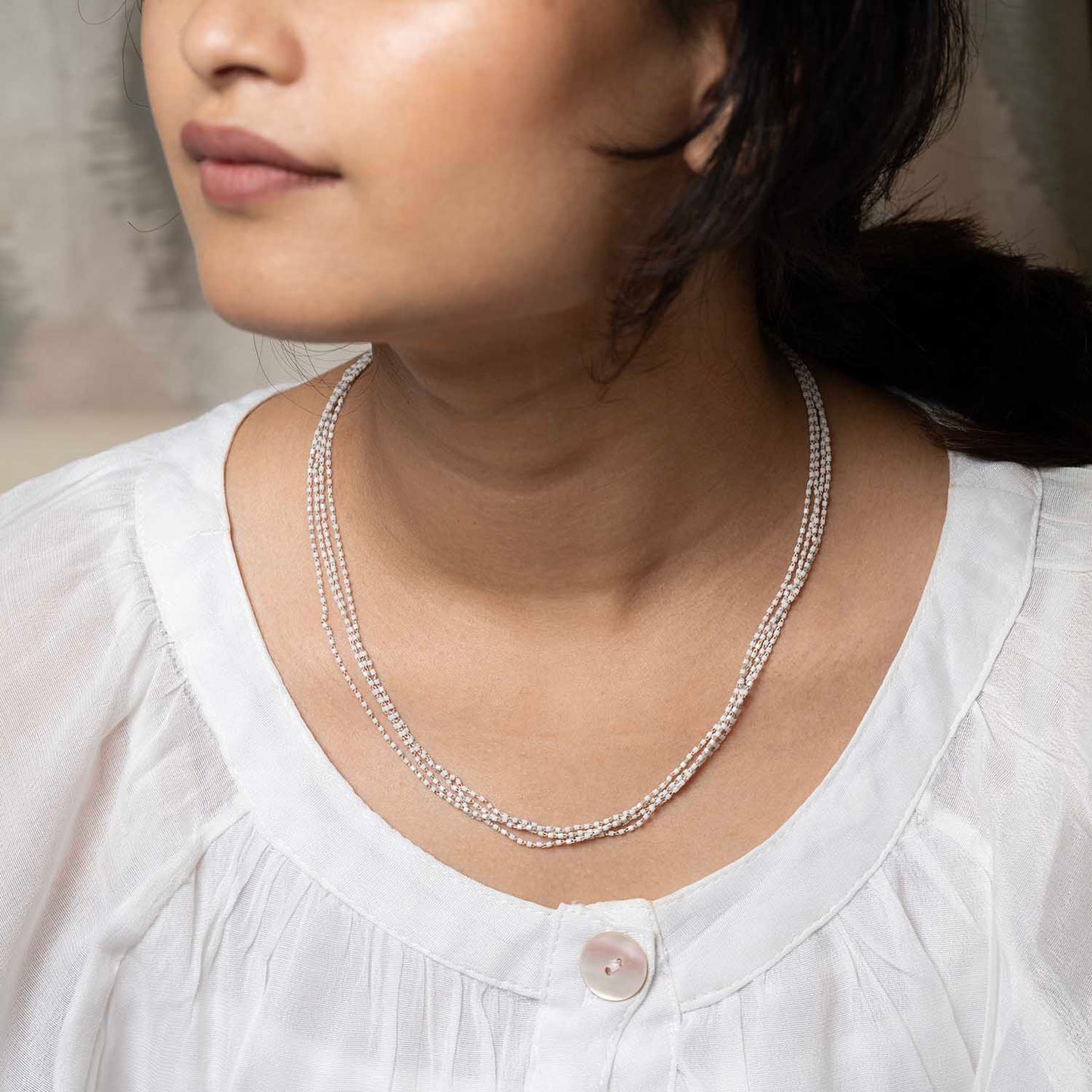 Minimal White Necklace