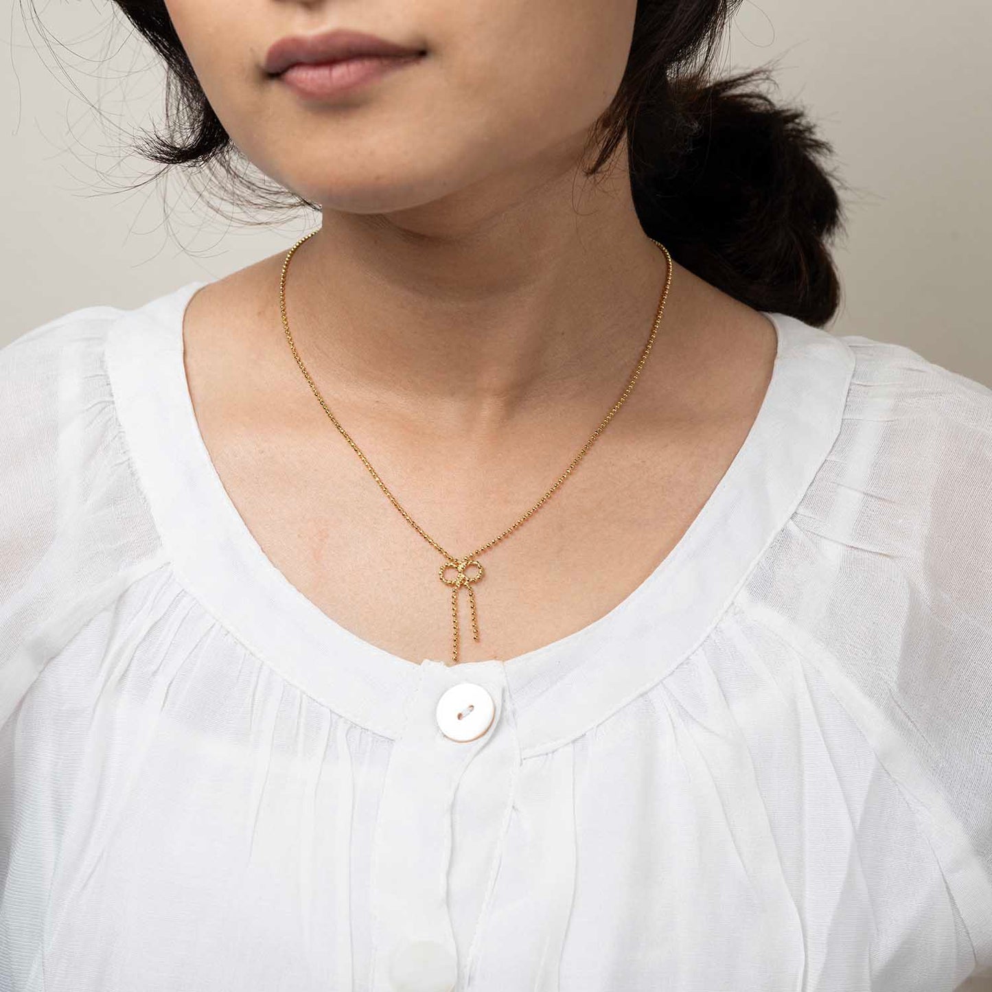 Gold Bow Necklace