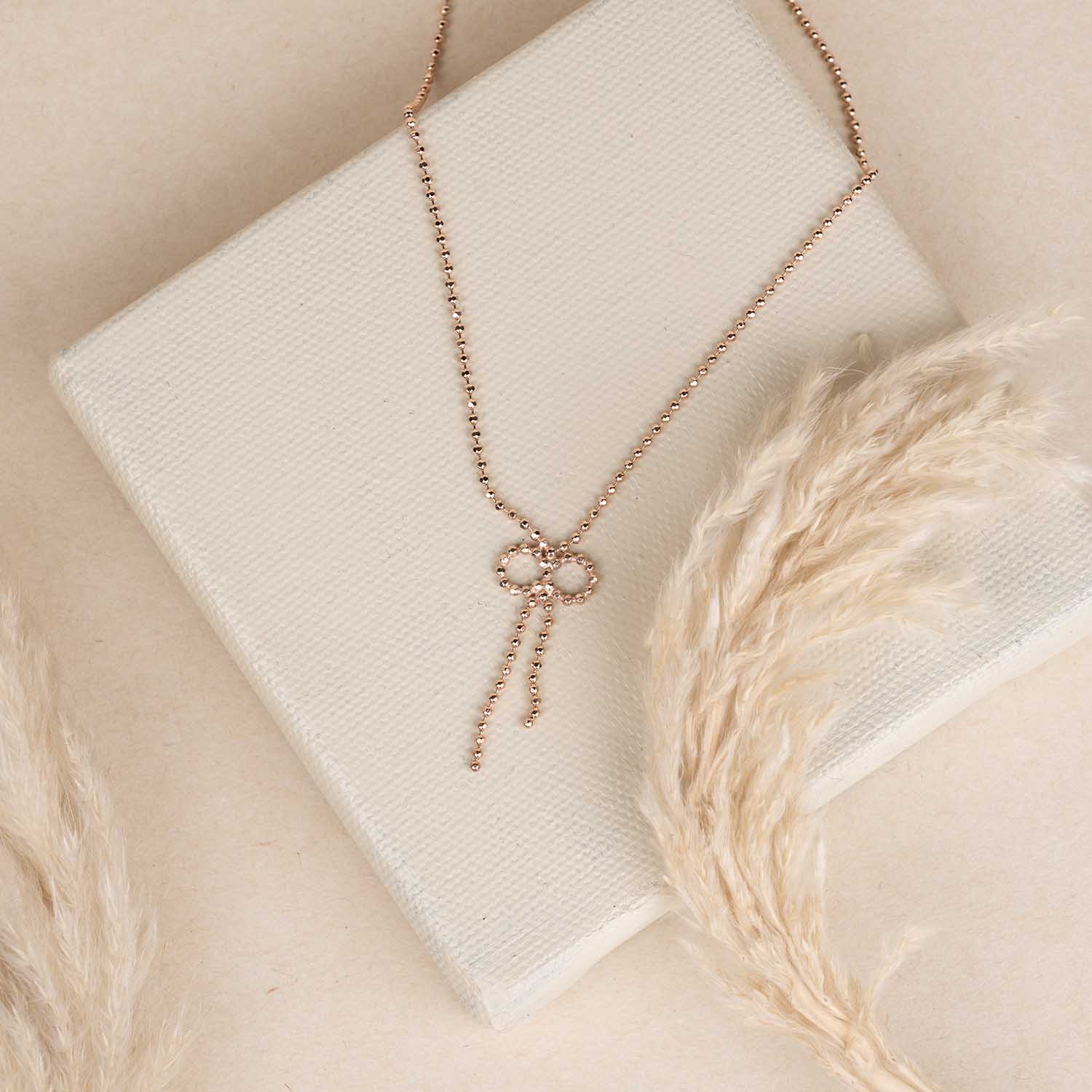 Rose Gold Bow Necklace