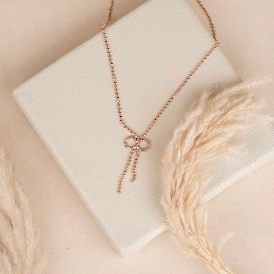 Rose Gold Bow Necklace