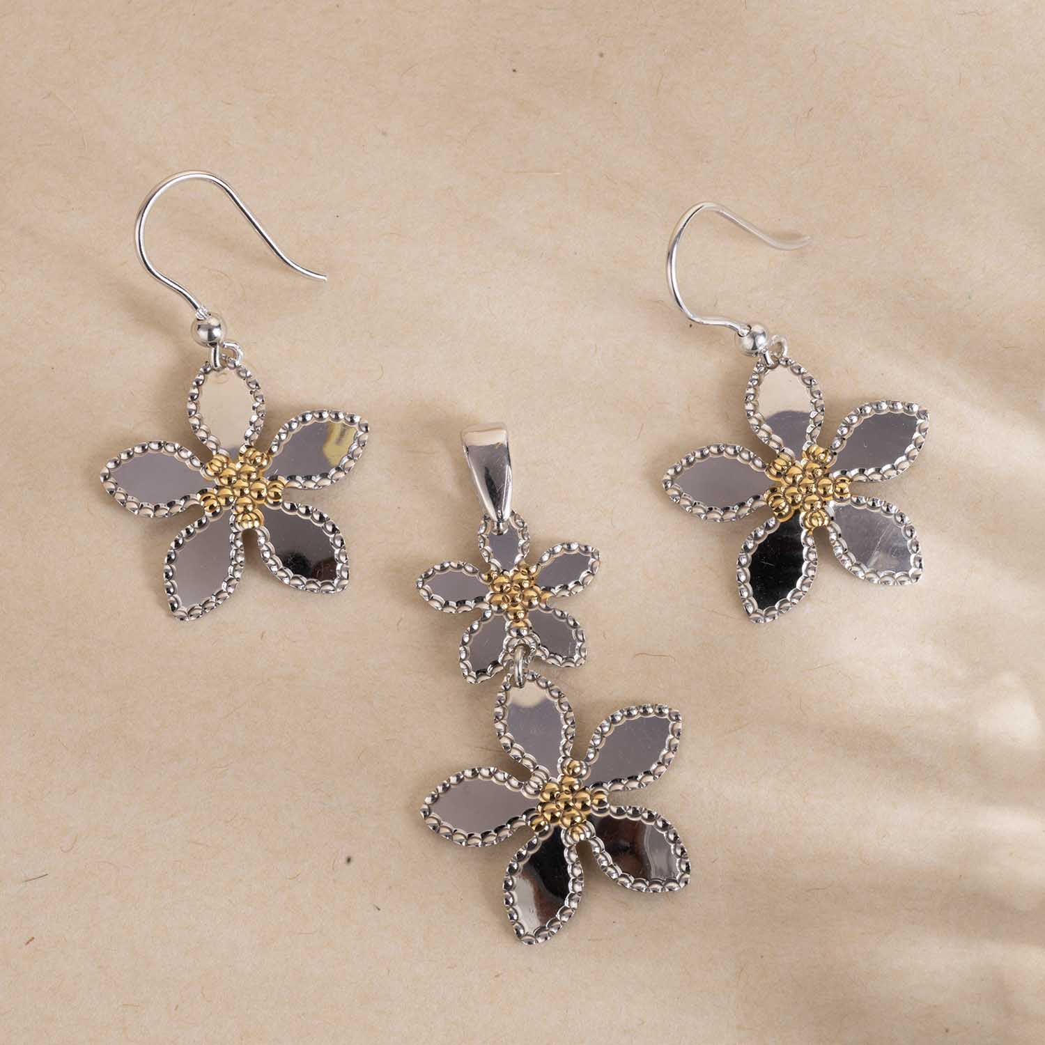 Silver Pendant & Earrings Set
