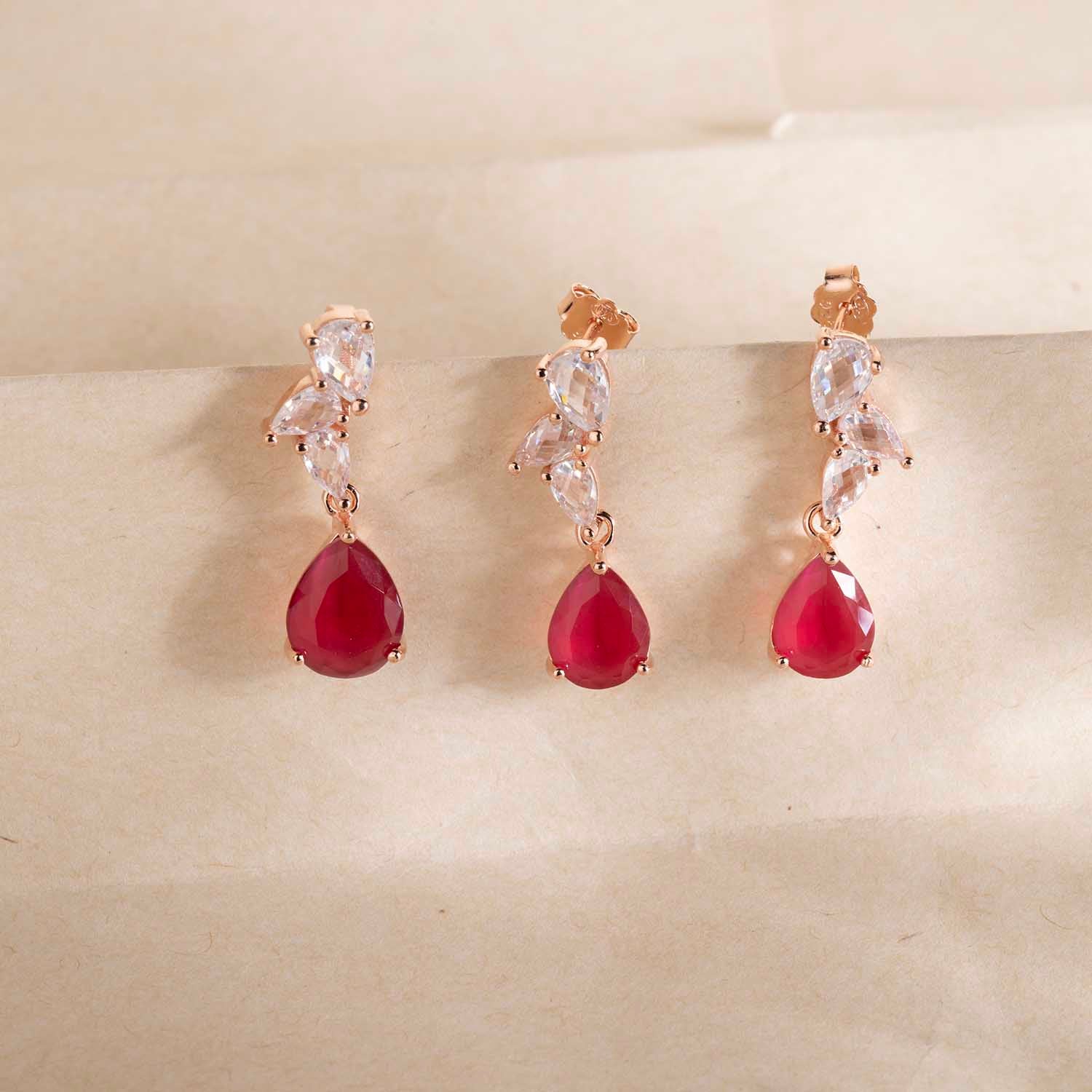 Rose Gold Pendant & Earrings Set