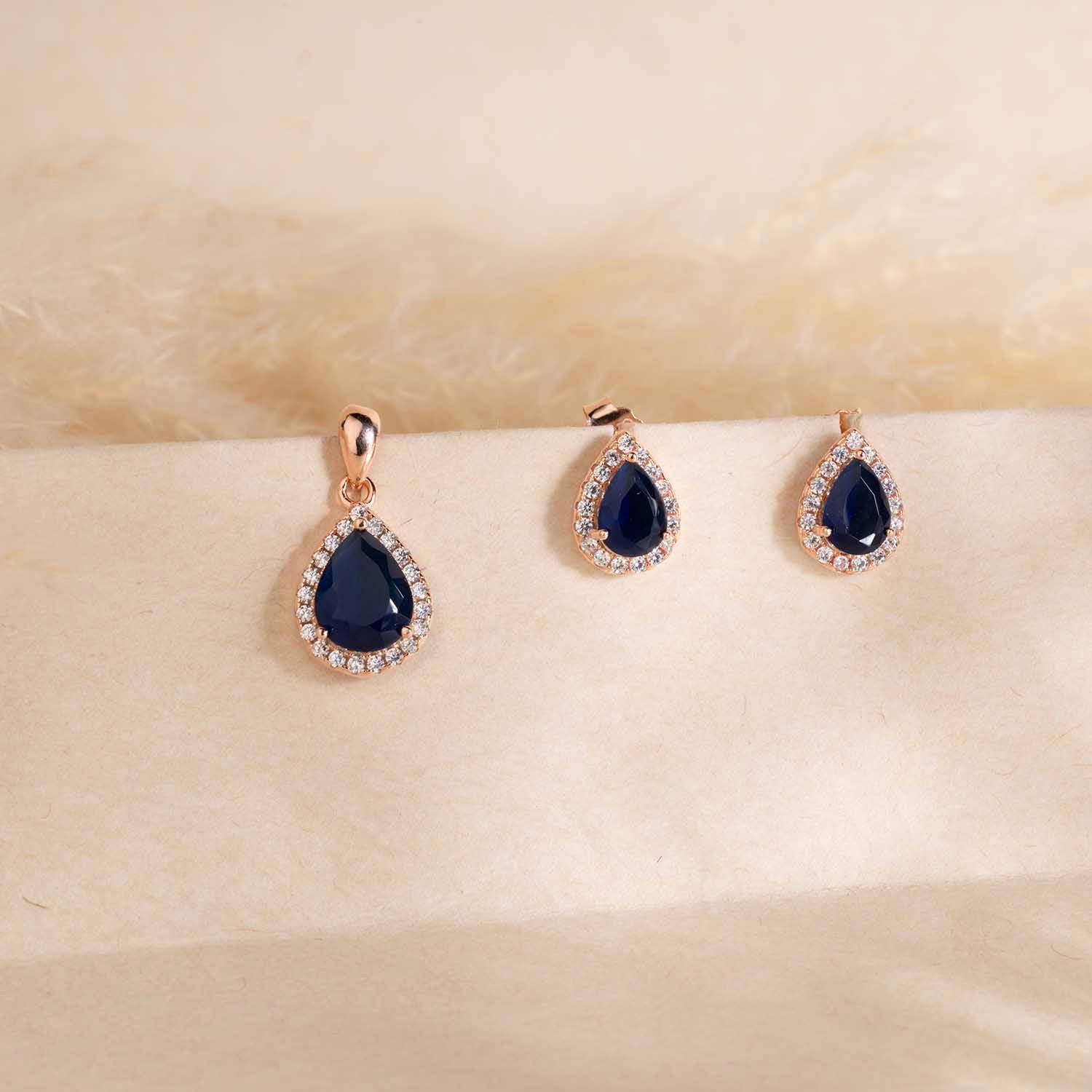 Rose Gold Pendant & Earrings Set