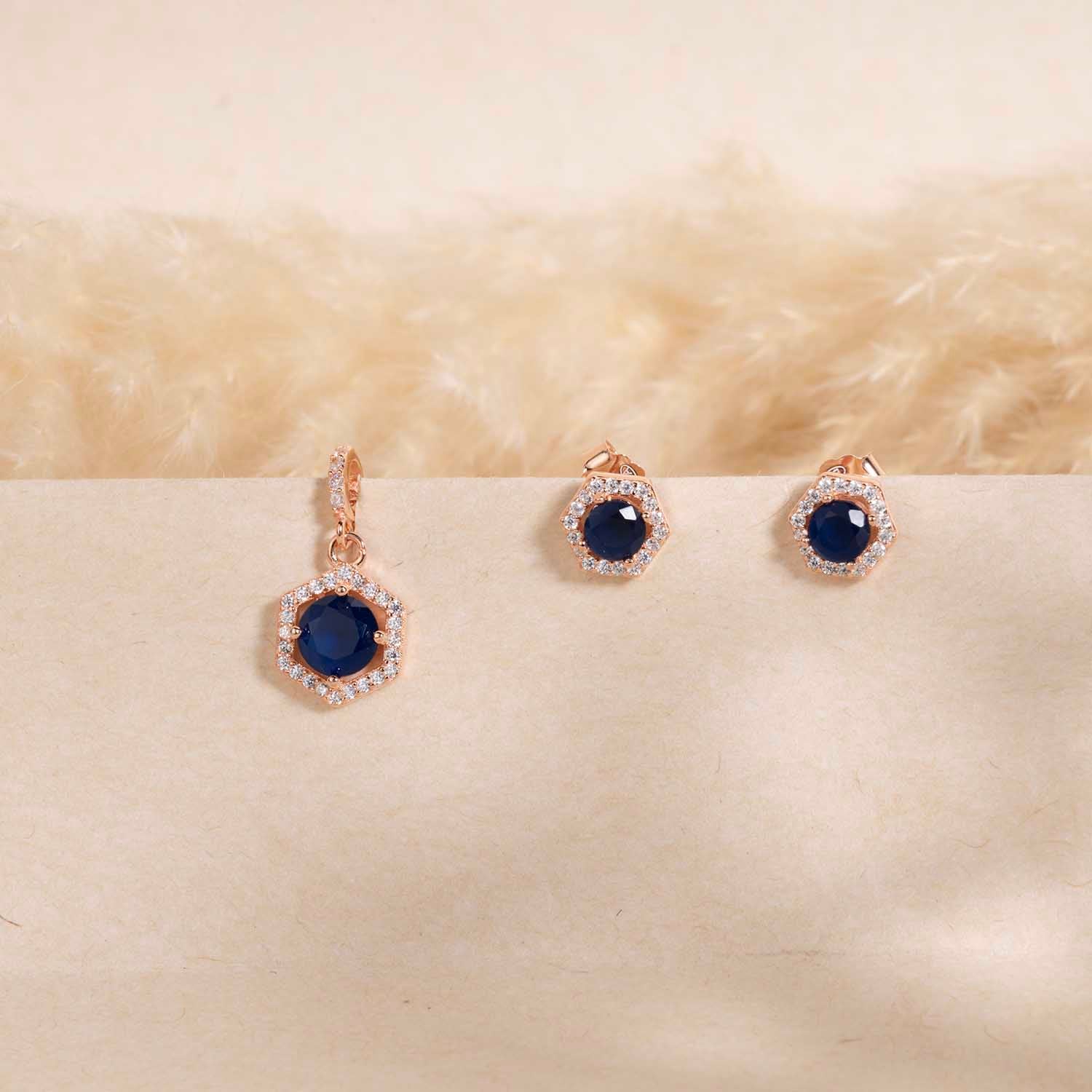 Rose Gold Pendant & Earrings Set