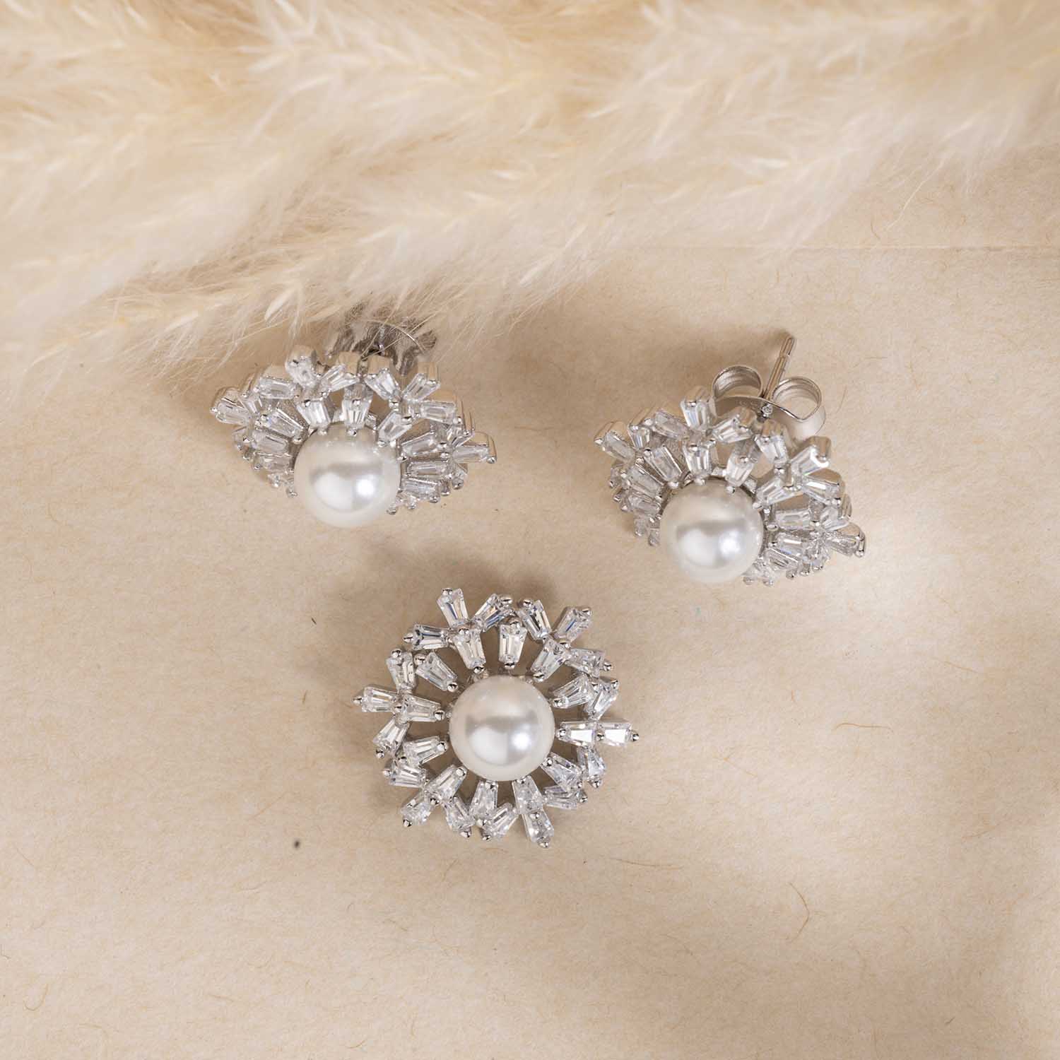 Silver Pendant & Earrings Set