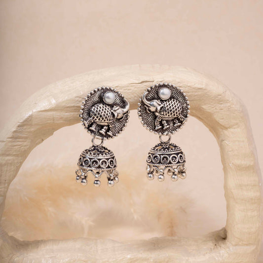 Elegant 925 sterling silver jhumka with intricate design, perfect for adding sophistication to any outfit, ideal for formal events and everyday wear. gift for women/girls, 