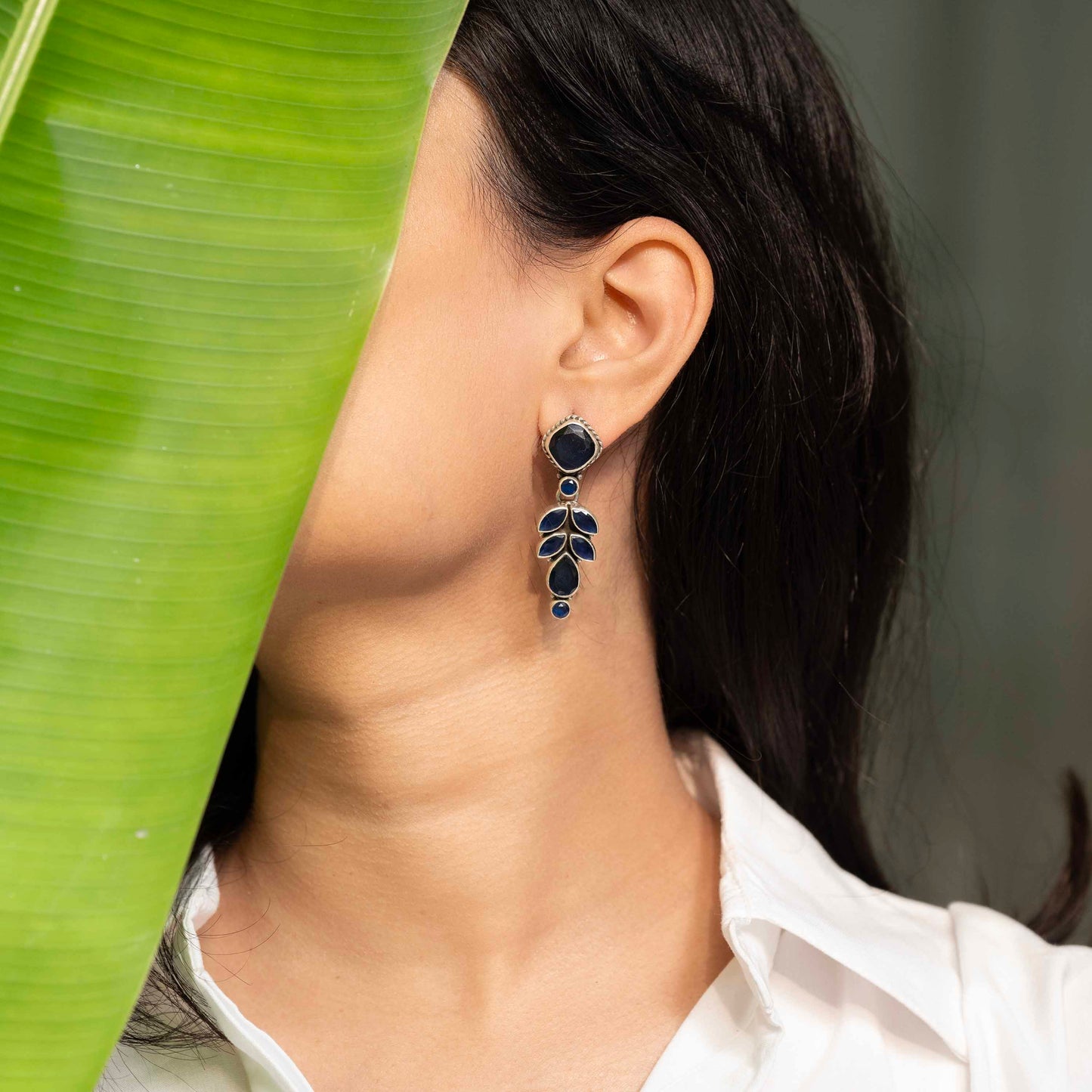Silver Blue Earrings