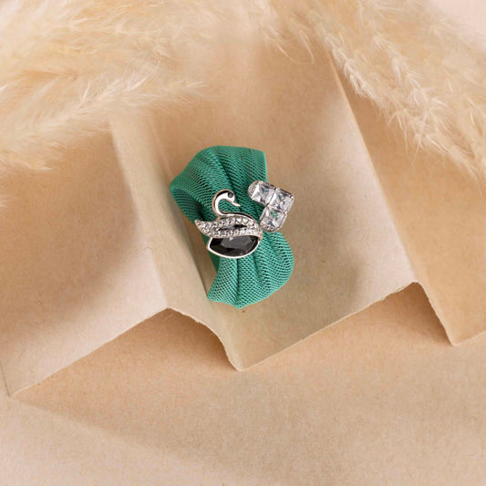 sea green colour silver ring for women/ gift for her
