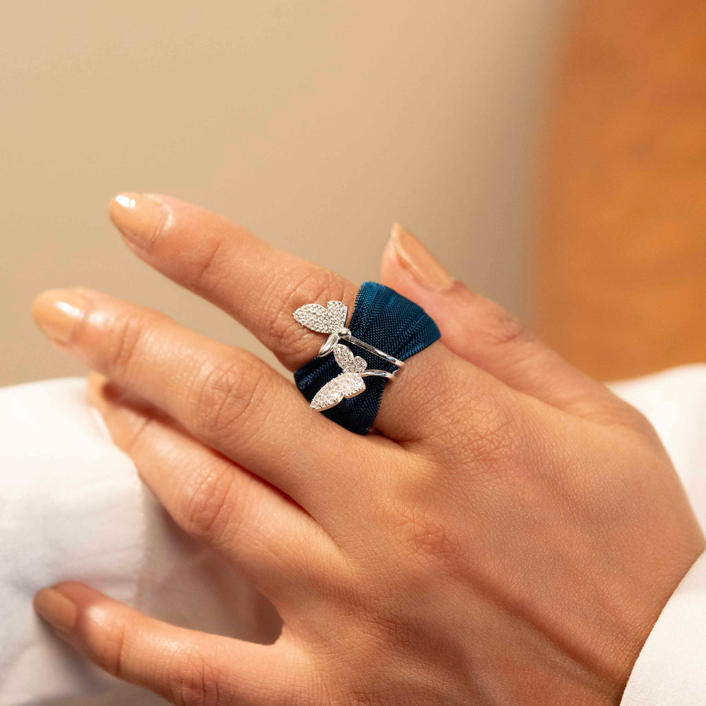 blue colour silver ring for women/ gift for her